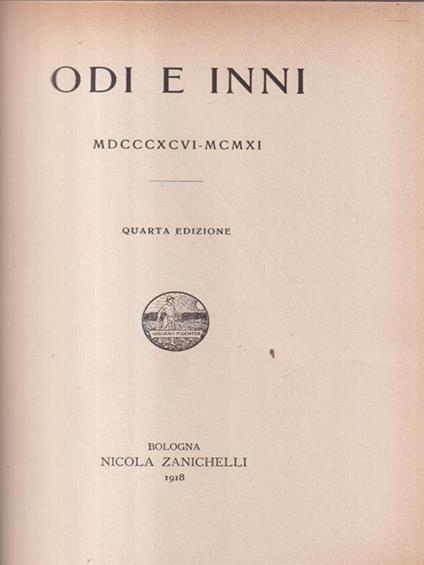 Odi e inni - Giovanni Pascoli - copertina