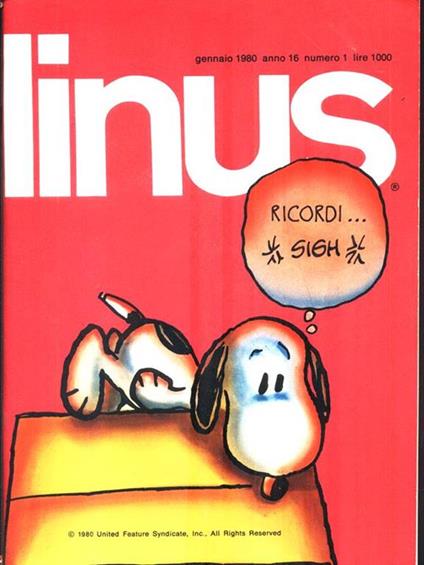 Linus - 12 vv. e almanacco 1980 - copertina