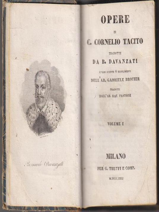 Opere di C.Cornelio Tacito 3 vv - Bernardo Davanzati - copertina