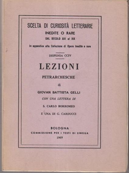 Lezioni petrarchesche - copertina