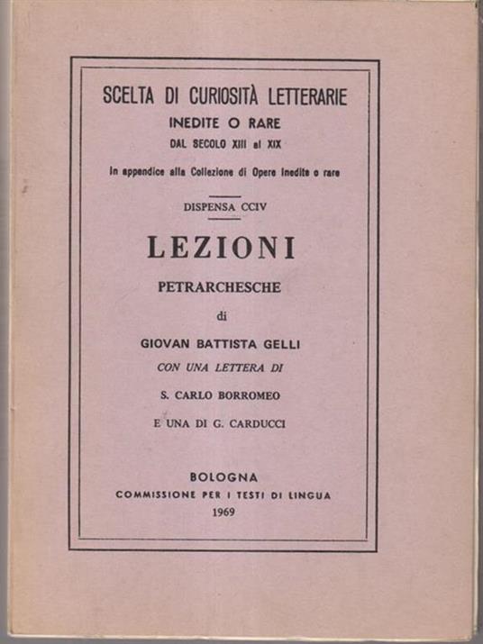 Lezioni petrarchesche - copertina