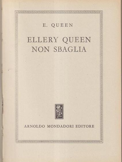 Ellery Queen non si sbaglia - E. Queen - copertina