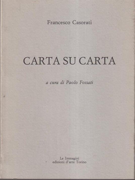 Carta su carta - Francesco Casorati - copertina