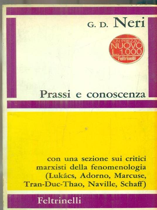 Prassi e conoscenza - Guido D. Neri - copertina