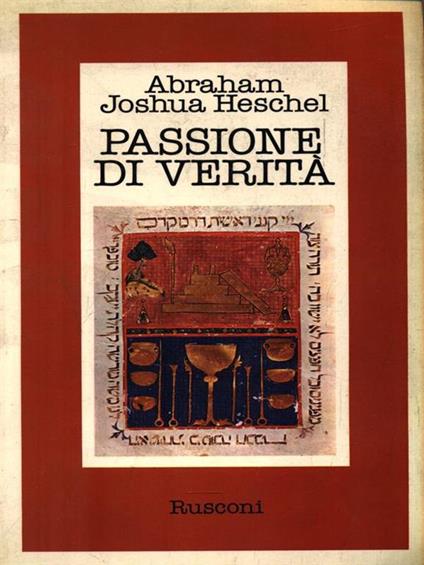 Passione di verità - Abraham Joshua Heschel - copertina