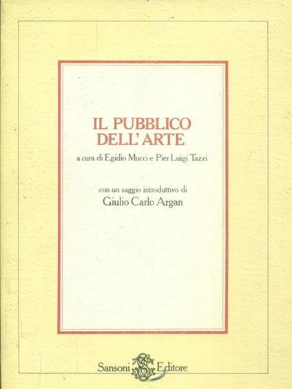 Il  pubblico dell'arte - copertina