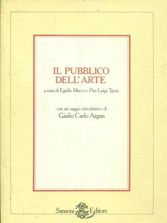 Il  pubblico dell'arte - copertina