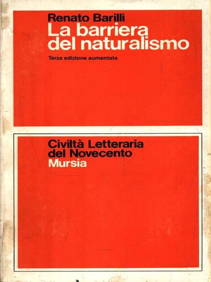 La barriera del naturalismo - Renato Barilli - copertina