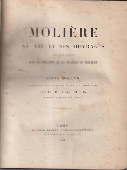   Moliere sa vie et ses ouvrages - Louis Moland - copertina