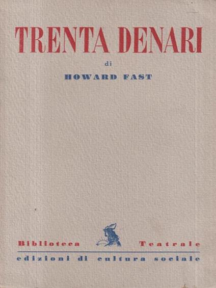 Trenta denari - Howard Fast - copertina