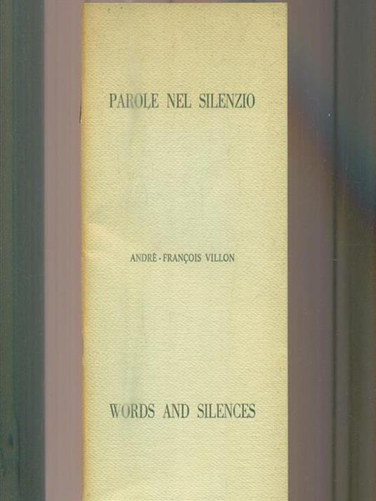 Parole nel silenzio - François Villon - copertina