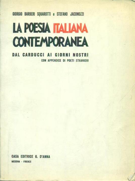 La poesia italiana contemporanea - Giorgio Barberi Squariotti - copertina