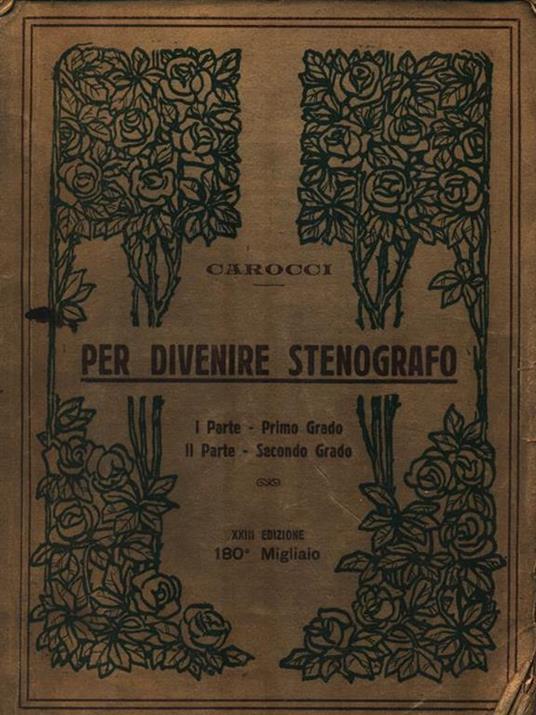   Per divenire stenografo - Giampiero Carocci - copertina