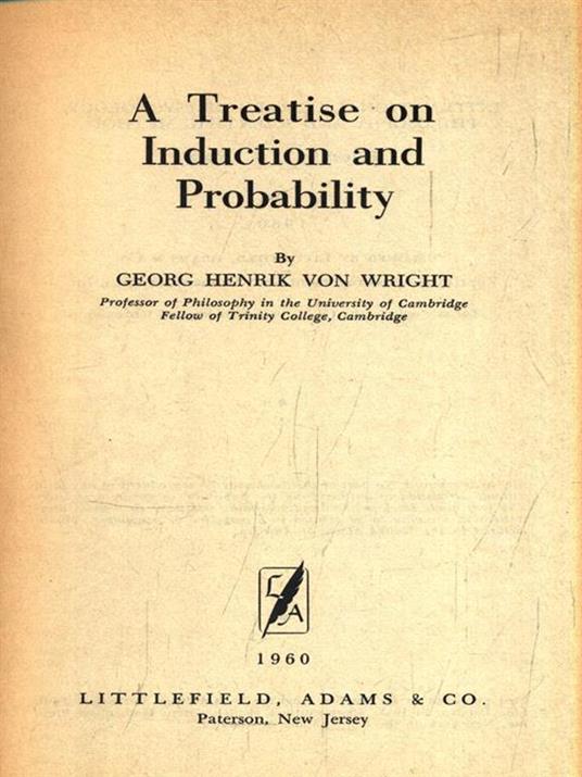 A Treatise on Induction and Probability - Georg Henrik Von Wright - copertina