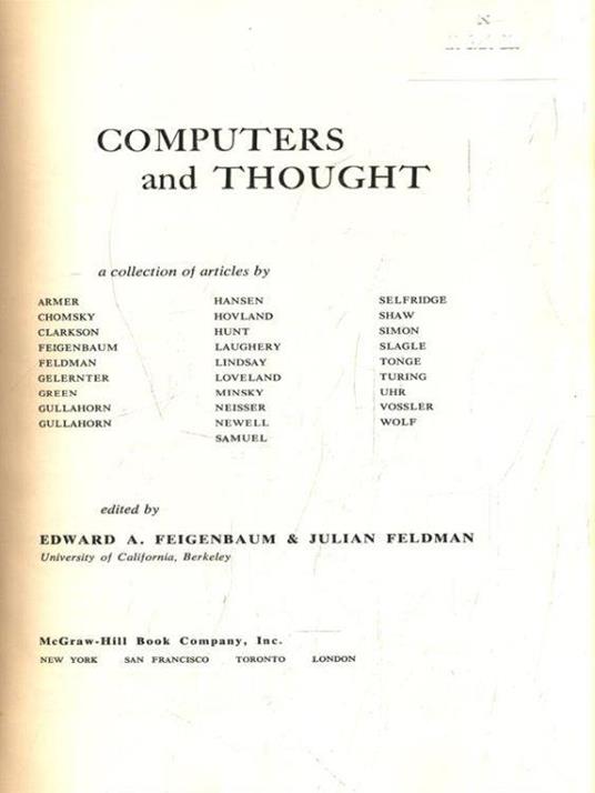 Computers and thought - Edward A. Feigenbaum - copertina