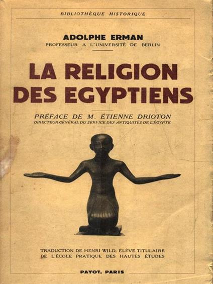 La religion des egyptiens - Adolphe Erman - copertina