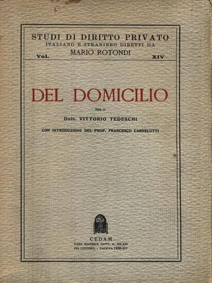   Del Domicilio - Vittorio Tedeschi - copertina