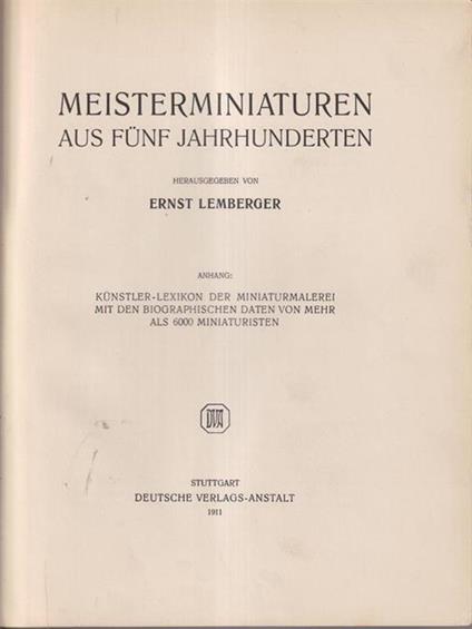   Meisterminiaturen aus funf jahrhunderten - copertina