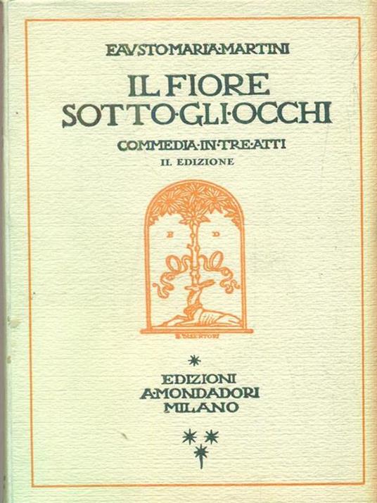 Il fiore sotto gli occhi - Fausto Maria Martini - copertina