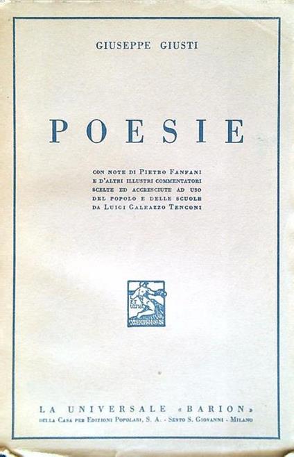 Poesie - Giuseppe Giusti - copertina