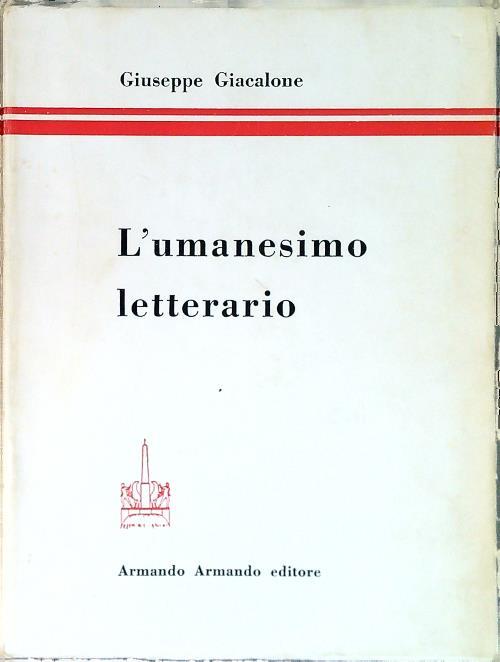 L' umanesimo letterario - Giuseppe Giacalone - copertina