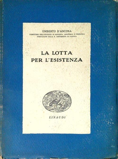 La lotta per l'esistenza - Umberto D'Ancona - copertina