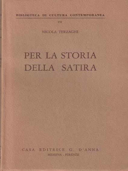 Per la storia della satira - Nicola Terzaghi - copertina
