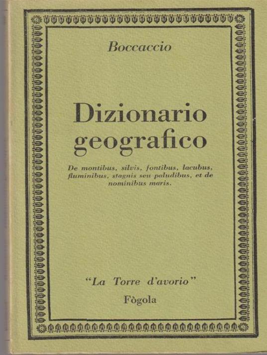 Dizionario geografico - Giovanni Boccaccio - copertina