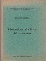 Introduzione alla lirica del novecento