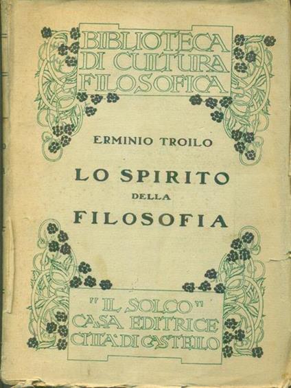 Lo  spirito della filosofia - Erminio Troilo - copertina