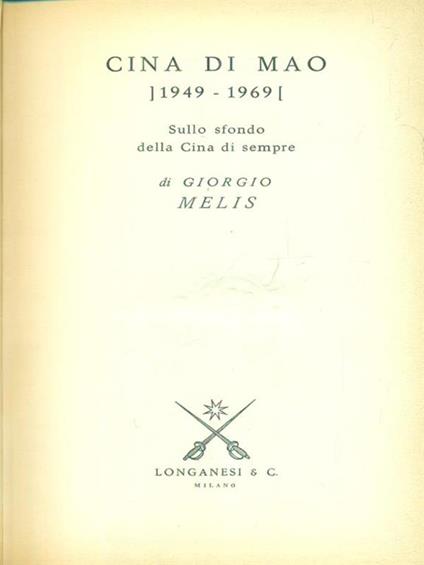 Cina di Mao 1949-1969 - Giorgio Melis - copertina