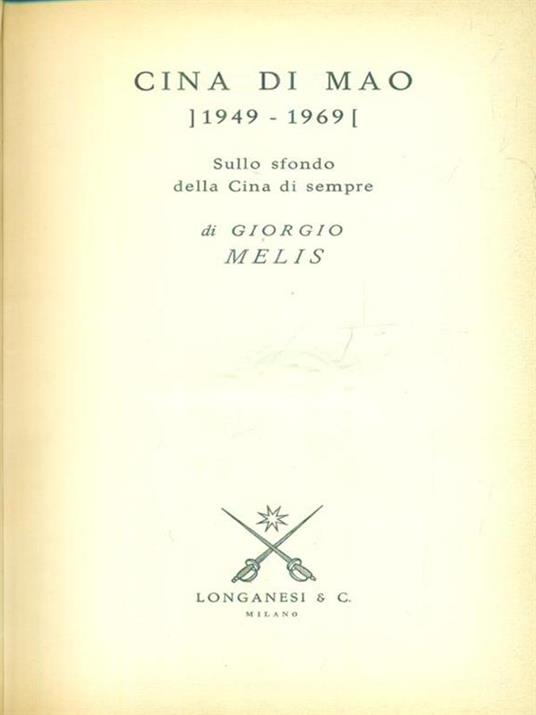Cina di Mao 1949-1969 - Giorgio Melis - copertina