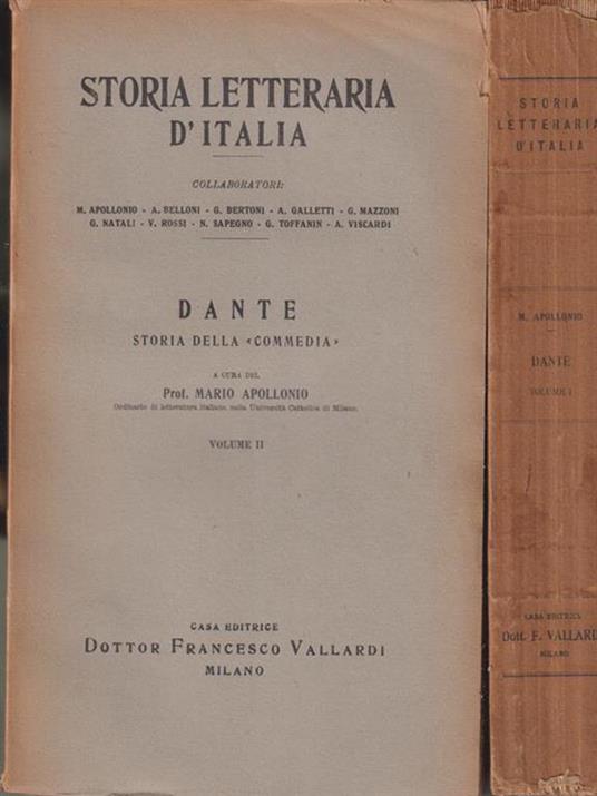 Dante storia della Commedia 2 voll - Mario Apollonio - copertina