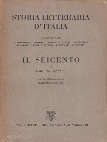   Storia Letteraria d'Italia Il Seicento - Carmine Jannaco - copertina