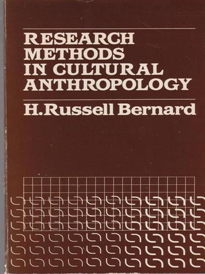   Research methods in cultural anthropology - Bernard Russell - copertina