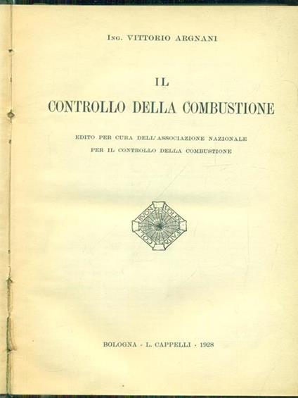 Il controllo della combustione - Vittorio Argnani - copertina