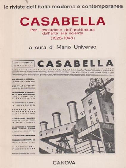 Casabella - Per l'evoluzione dell'architettura dall'arte alla scienza - Mario Universo - copertina