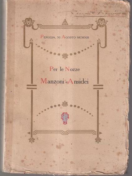Per le nozze Manzoni-Ansidei - copertina
