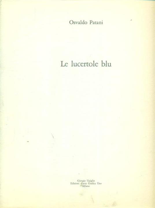 Le  lucertole blu - Osvaldo Patani - copertina