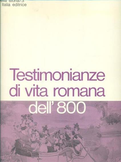 Testimonianze di vita romana dell'800 - copertina