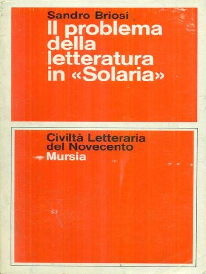 Il  problema della letteratura in Solaria - Sandro Briosi - copertina
