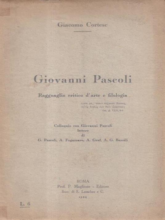 Giovanni Pascoli - Giacomo Cortesi - copertina