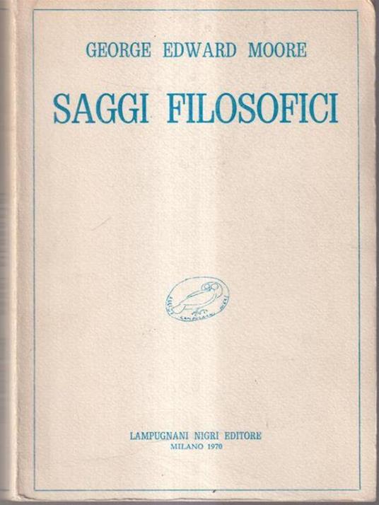 Saggi filosofici - George Edward Moore - copertina