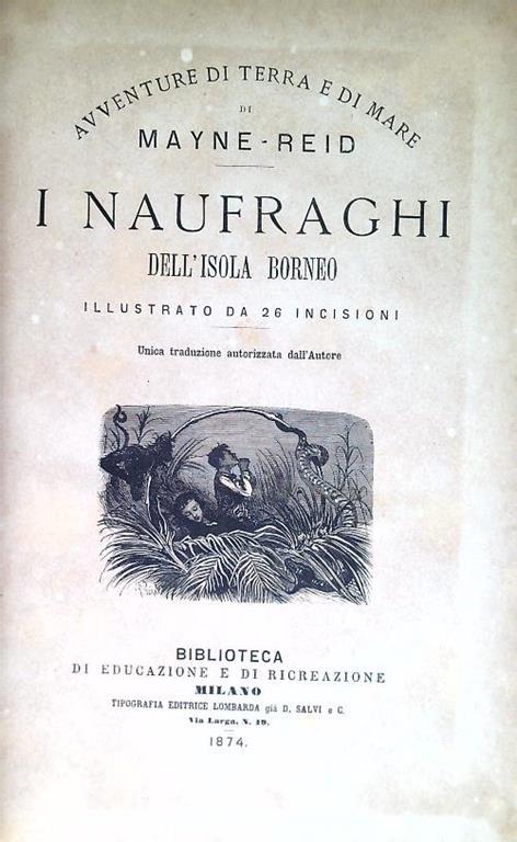 I naufraghi dell'Isola Borneo - Mayne Reid - copertina