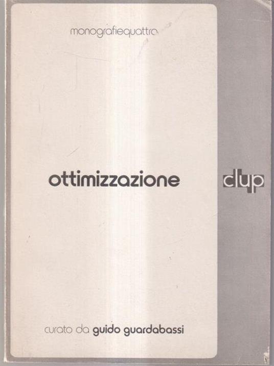 Ottimizzazione - Guido Guardabassi - copertina