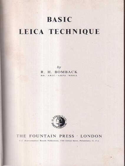 Basic Leica technique - R.H. Bomback - copertina