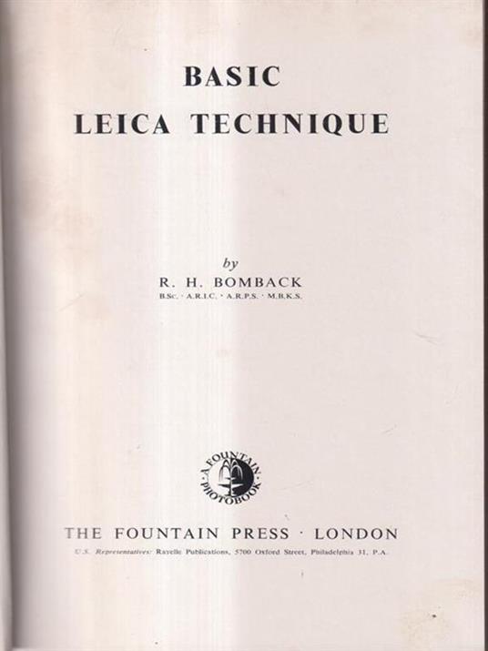 Basic Leica technique - R.H. Bomback - copertina