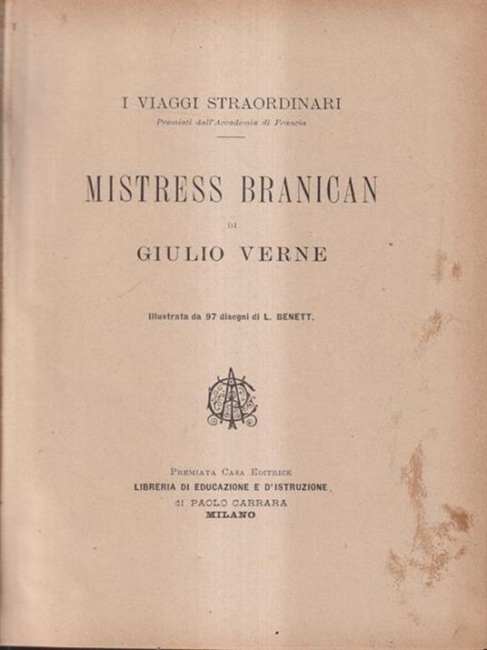 Mistress Branican - Jules Verne - copertina