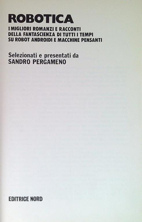 Robotica - Sergio Pergameno - copertina