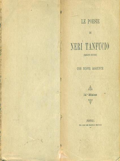 Le poesie - Neri Tanfucio - copertina